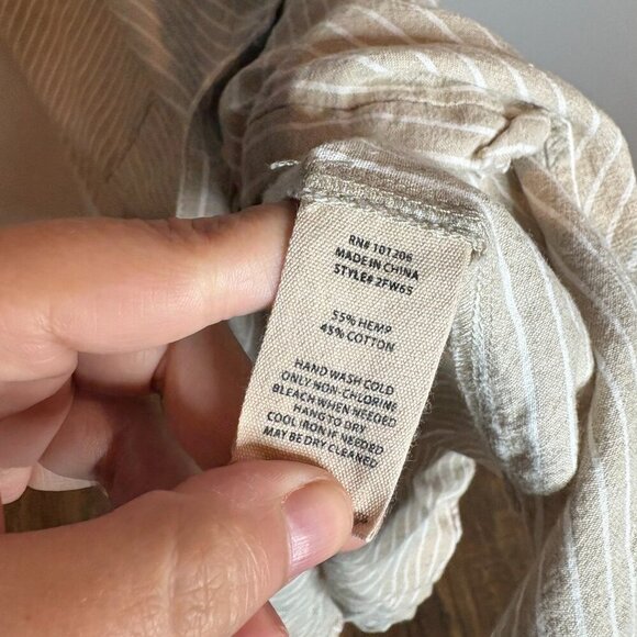 Soft Surroundings Chasia Hemp & Cotton Striped Midi Dress - Picture 5 of 6